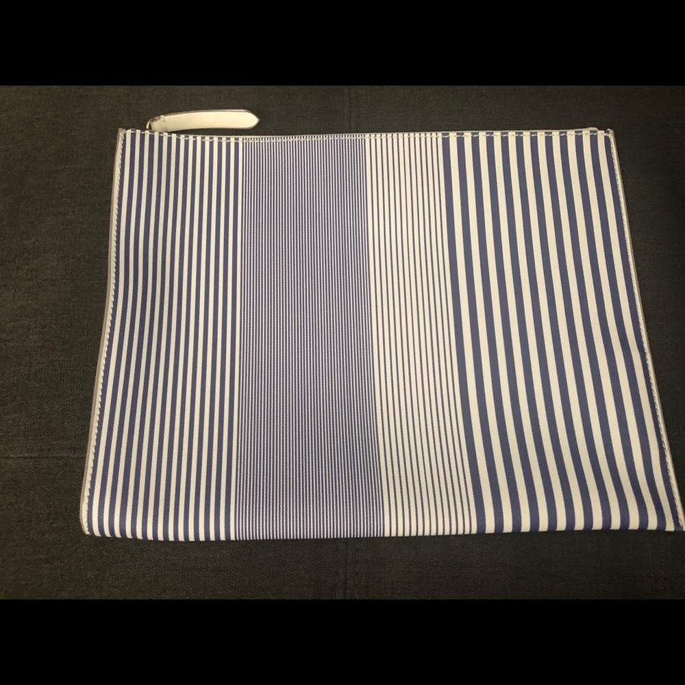 Banana Republic Blue and White Stripe Clutch